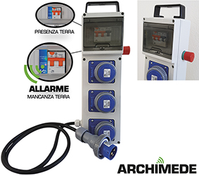 QUADRI VB IP65 ARCHIMEDE 3 PRESE BLU FUNGO+ALLARME