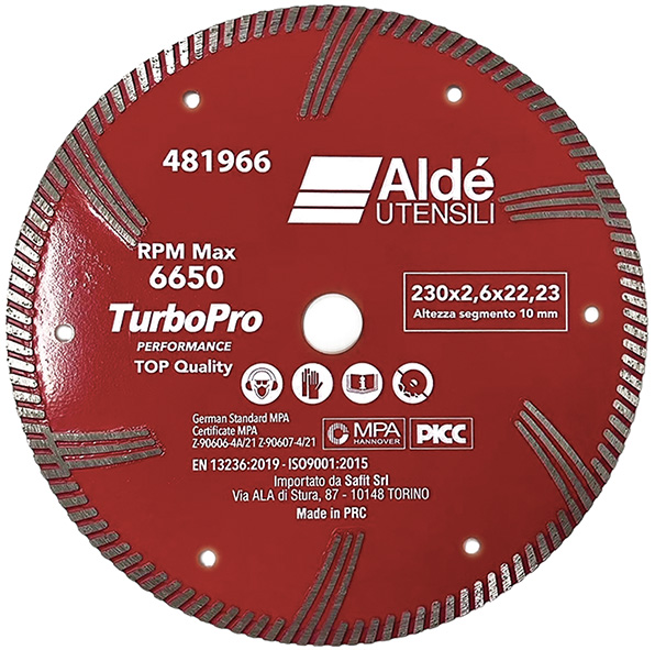 DISCHI DIAMANTATI ALDE' TURBO PRO 230             