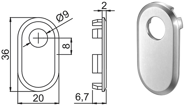 ADATTATORE SECUREMME F.CIL./CODOLO CROMO SATINATO 